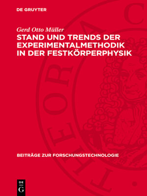 cover image of Stand und Trends der Experimentalmethodik in der Festkörperphysik